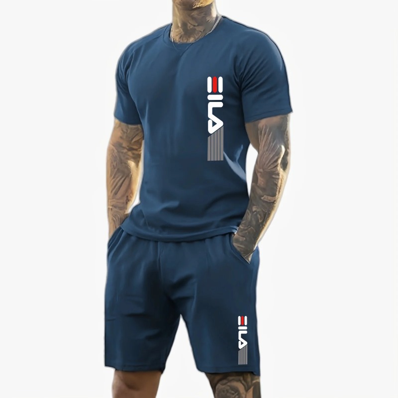 Mens Fashion Modern - Classic solid color men summer set,