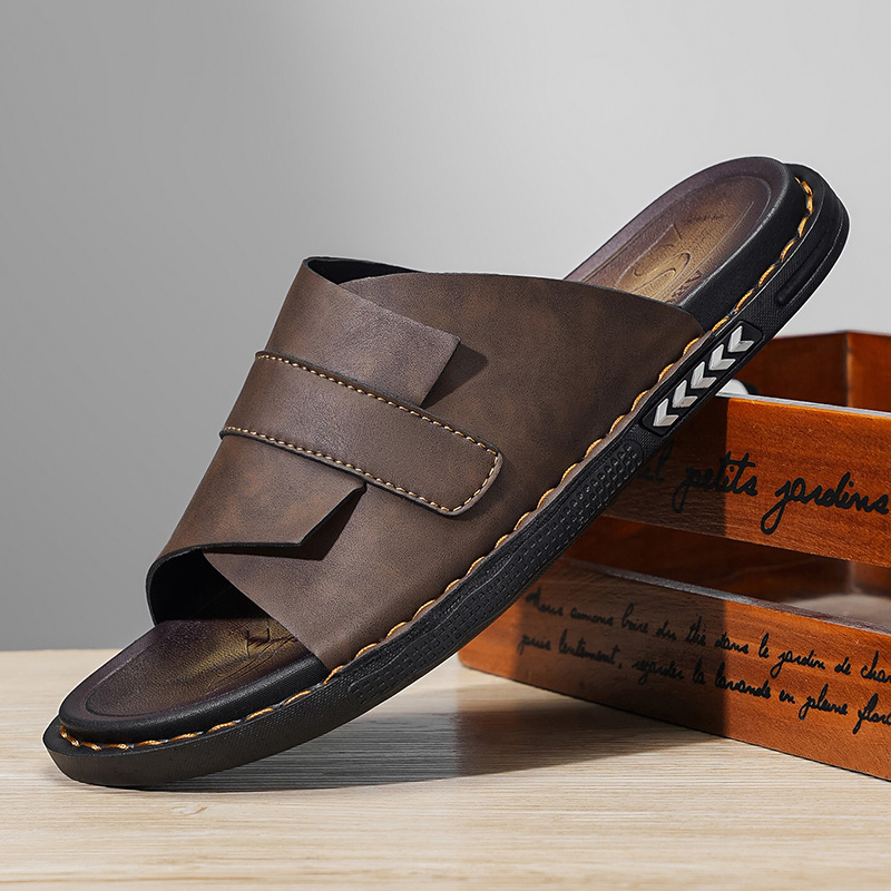 Men'S Fashion Plus - 2026 Summer Classic Leather Men's Slippers