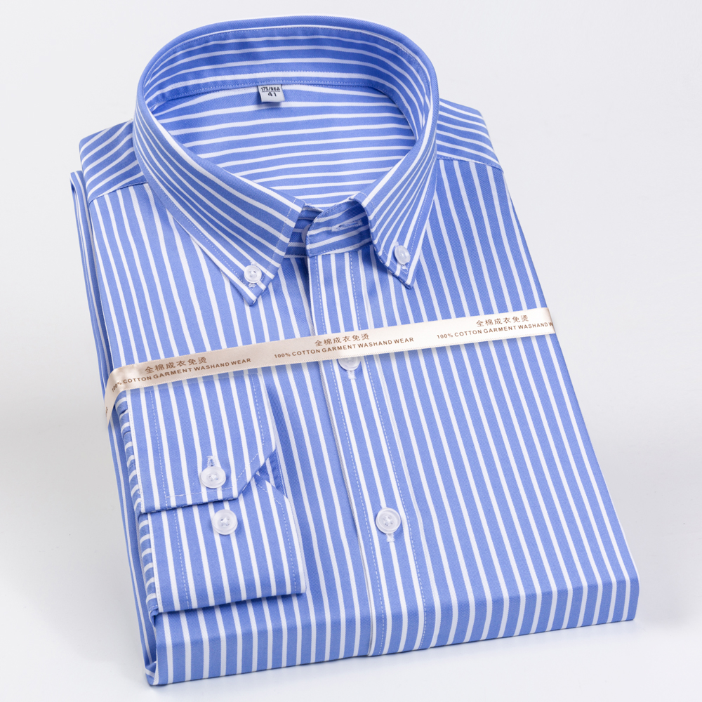 Dress Shirt Non-Iron - Men's Striped Spread Collar Non Iron