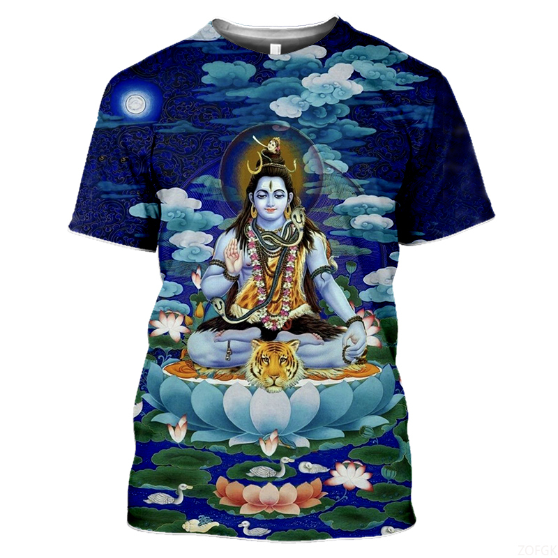 Graphic Tee Oversized - Summer Fashion Indian Deities graphic t