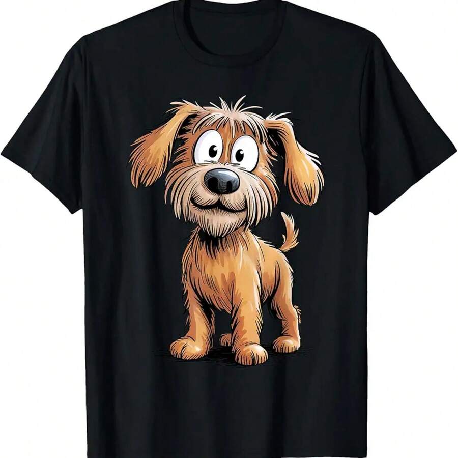 Graphic Tee Oversized - Cute Dog Graphic T-Shirt 100% Cotton