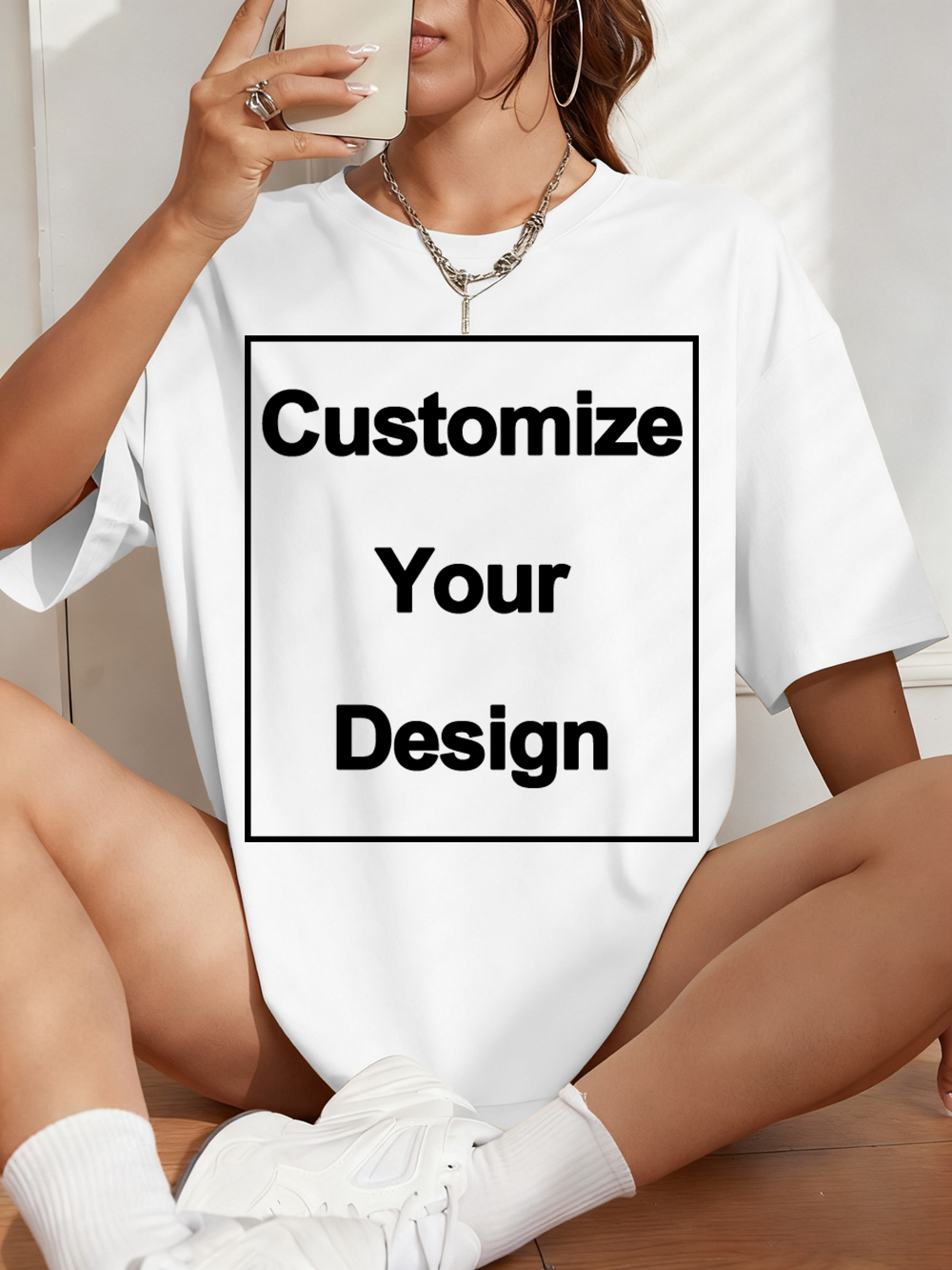 Graphic Tee Oversized - Summer Custom Cotton T-Shirts Womens DIY