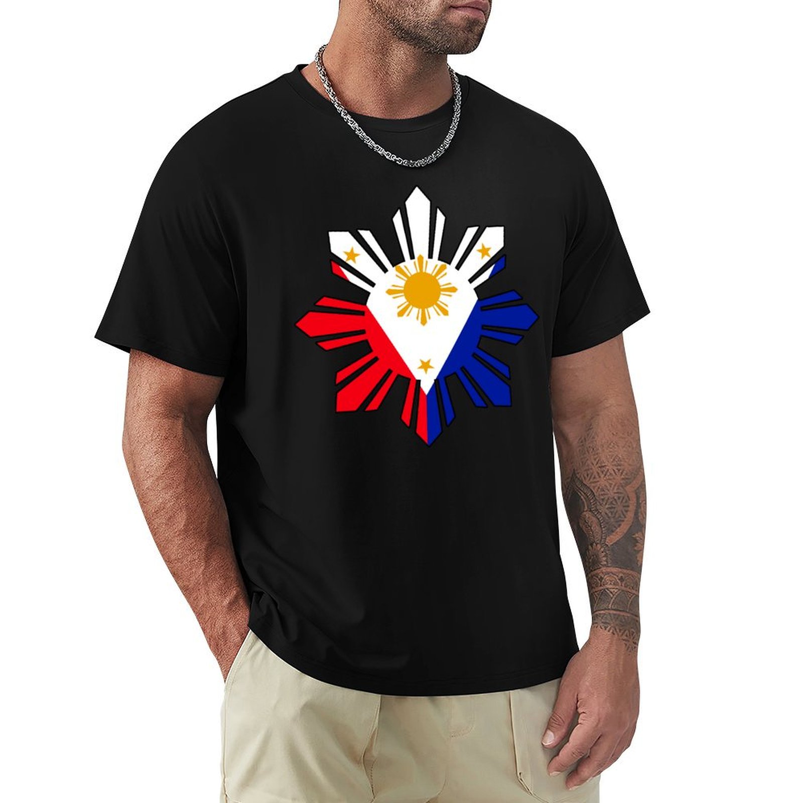 Men'S Fashion Philippines - Philippine Sun Flag T-Shirt Fashion Pattern