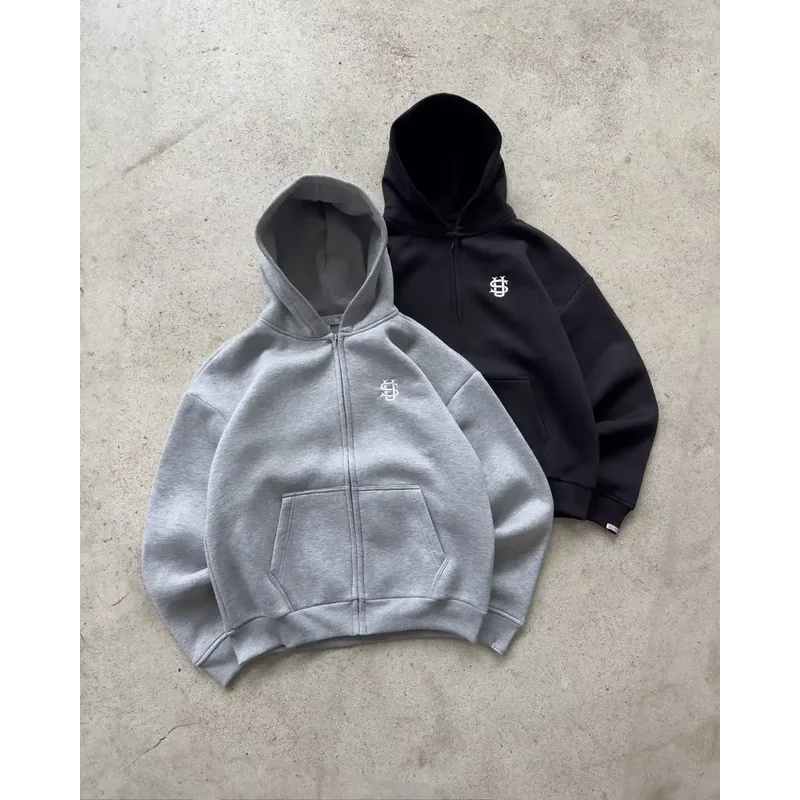 ♥ 2026 New 2025 Y2K Oversized  - Men'S Fashion Zipper Hoodie ulasan dan harga