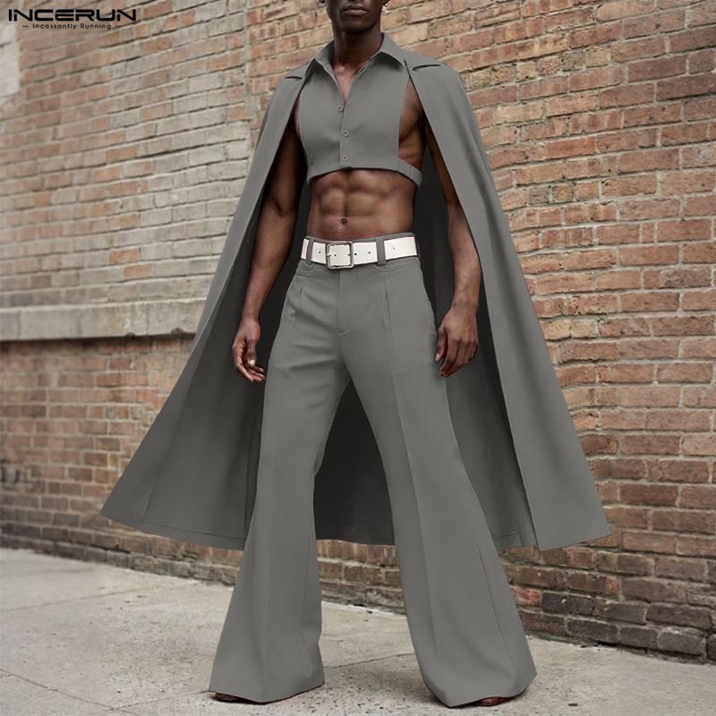 INCERUN Men Sets Solid Color L - Mens Fashion Suits ulasan dan harga