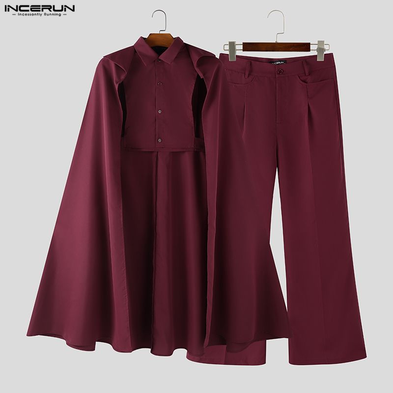 INCERUN Men Sets Solid Color L - Mens Fashion Suits ulasan dan harga
