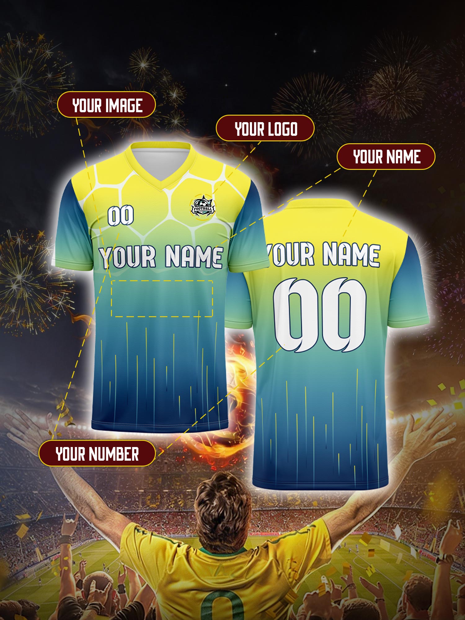 Custom Soccer Jersey With Cust - Mens Fashion Modern ulasan dan harga