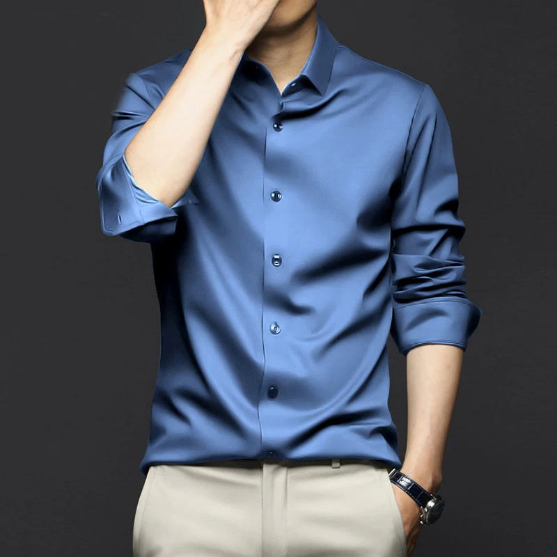 5XL Large Men's Dress Pure Whi - Dress Shirt Non-Iron ulasan dan harga