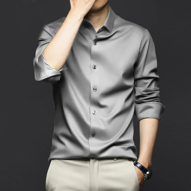 5XL Large Men's Dress Pure Whi - Dress Shirt Non-Iron ulasan dan harga