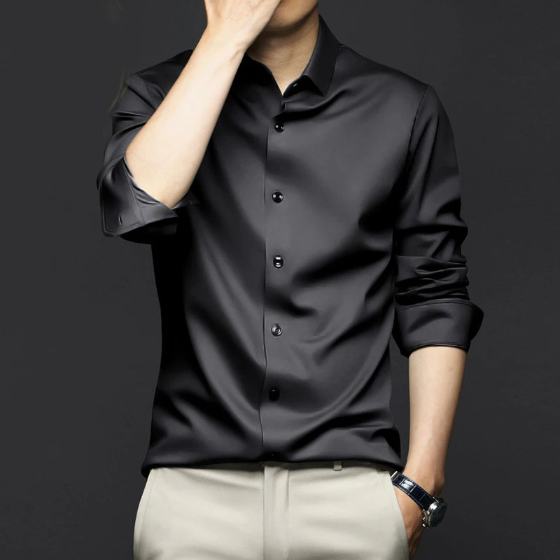 5XL Large Men's Dress Pure Whi - Dress Shirt Non-Iron ulasan dan harga