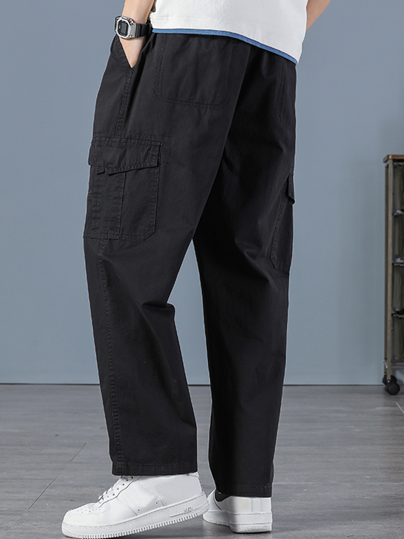 Men's 100% Cotton Straight Bla - Cargo Jogger Pants ulasan dan harga
