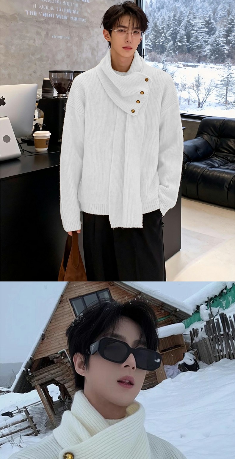 Fur Collar Pullovers Blancos M - Men'S Fashion For Hot Weather ulasan dan harga