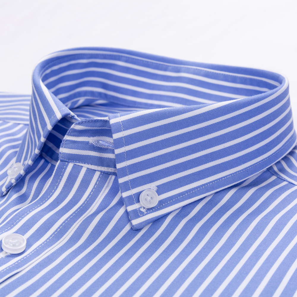 Men's Striped Spread Collar No - Dress Shirt Non-Iron ulasan dan harga