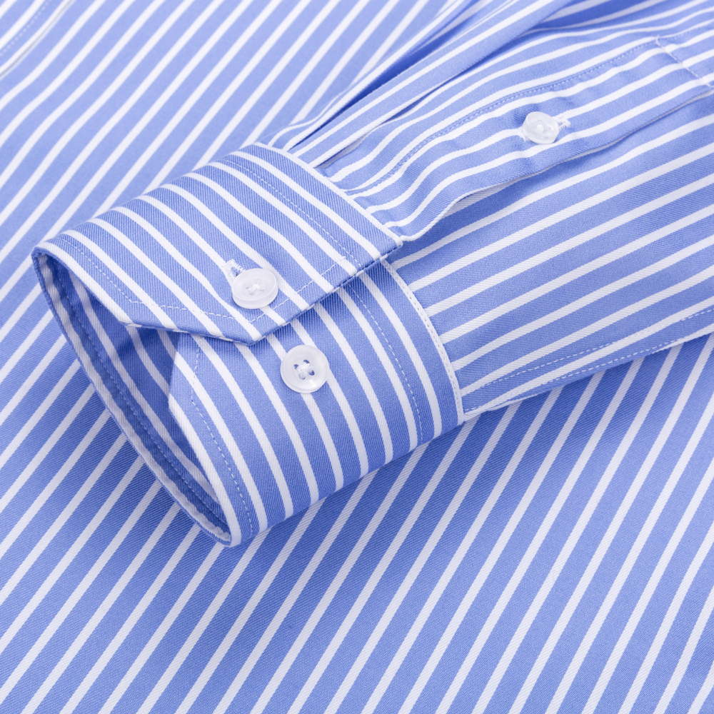 Men's Striped Spread Collar No - Dress Shirt Non-Iron ulasan dan harga