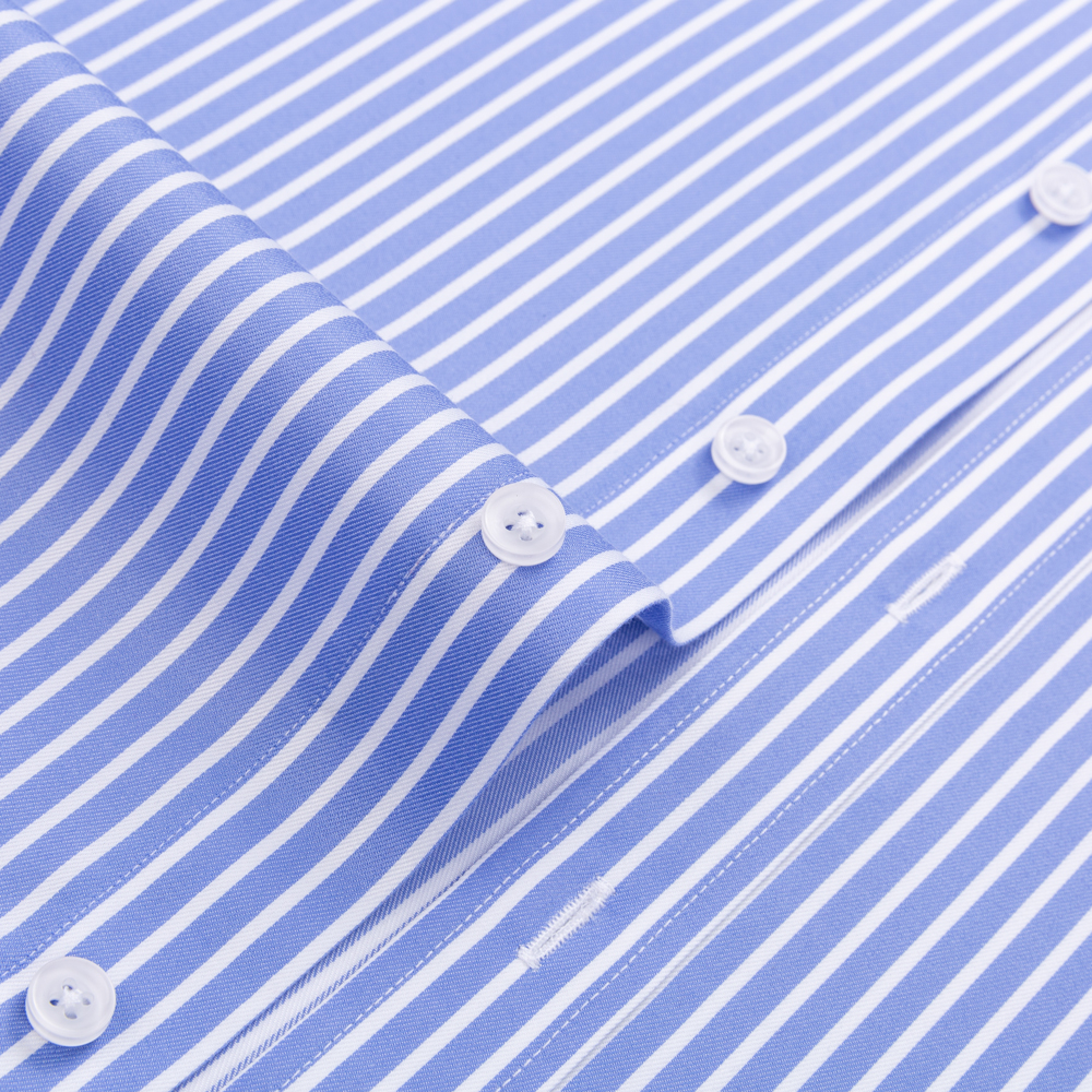 Men's Striped Spread Collar No - Dress Shirt Non-Iron ulasan dan harga