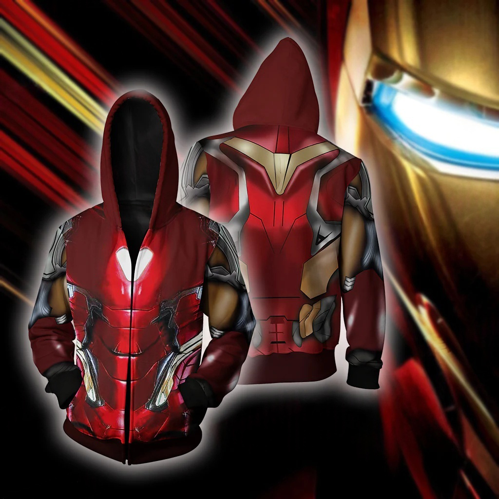 Marvel Iron Man 3D Role Playin - Men'S Fashion Zipper Hoodie ulasan dan harga