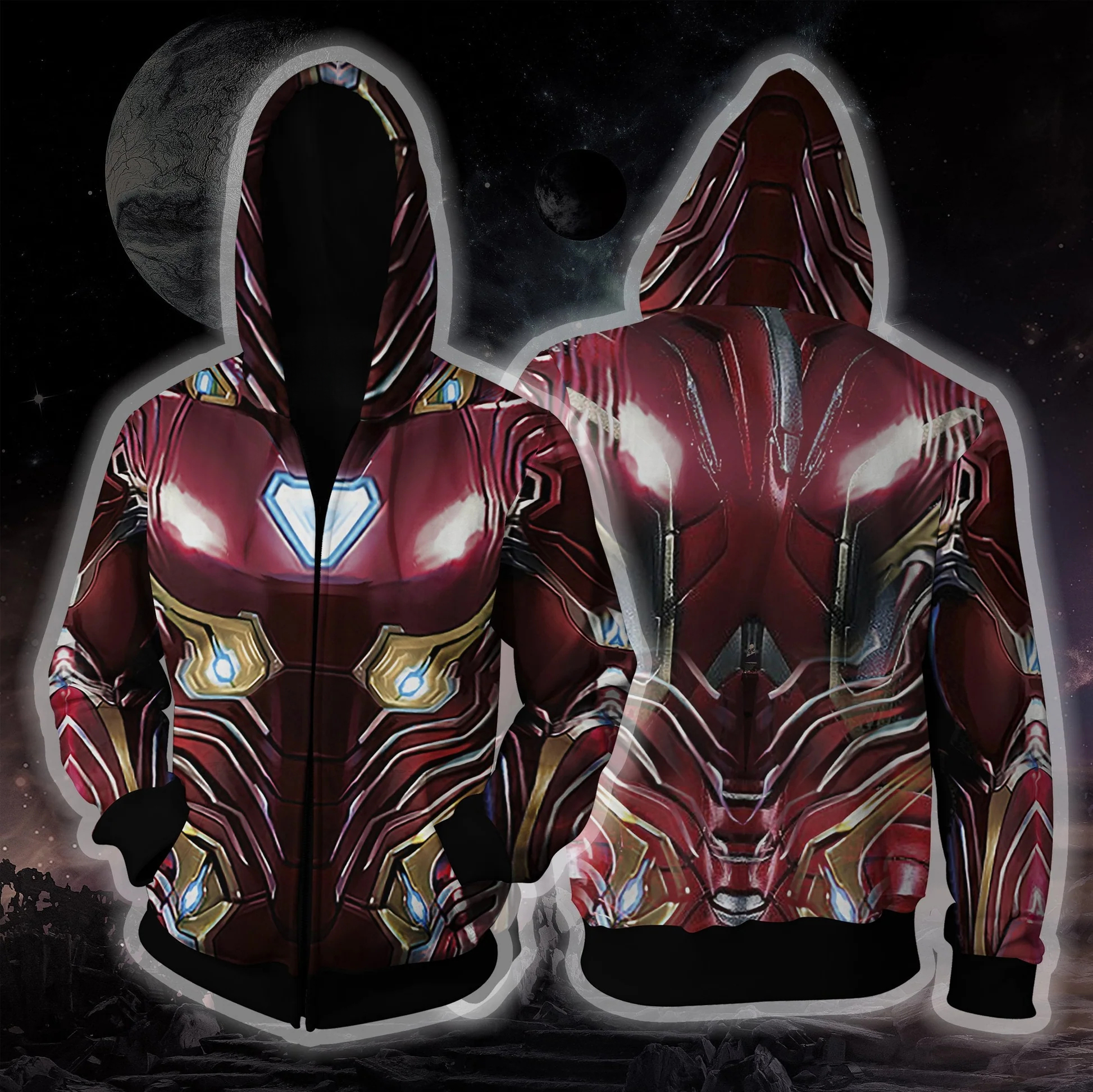 Marvel Iron Man 3D Role Playin - Men'S Fashion Zipper Hoodie ulasan dan harga