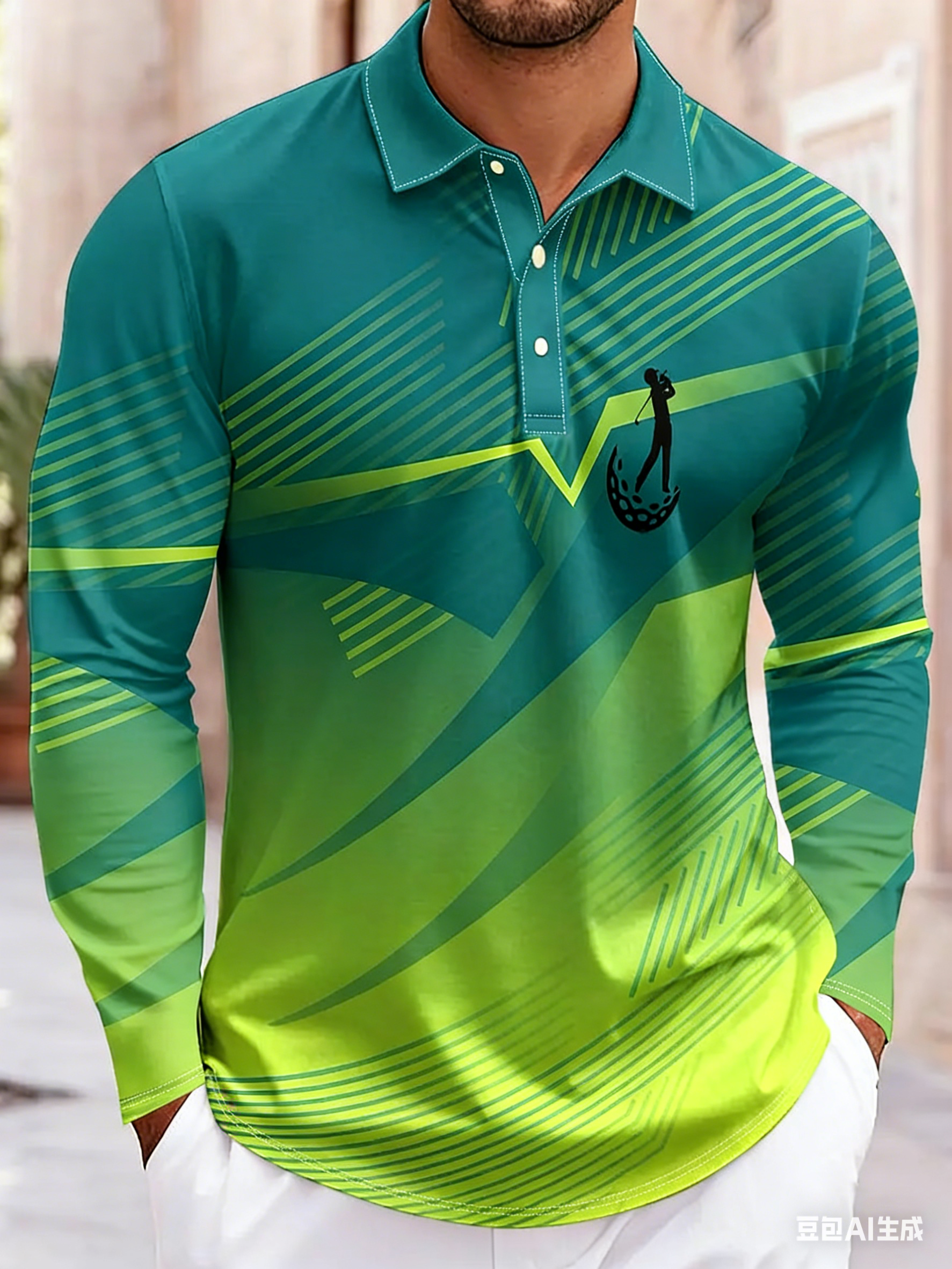 Fashion geometric pattern men' - Men'S Fashion Golf Clothing ulasan dan harga