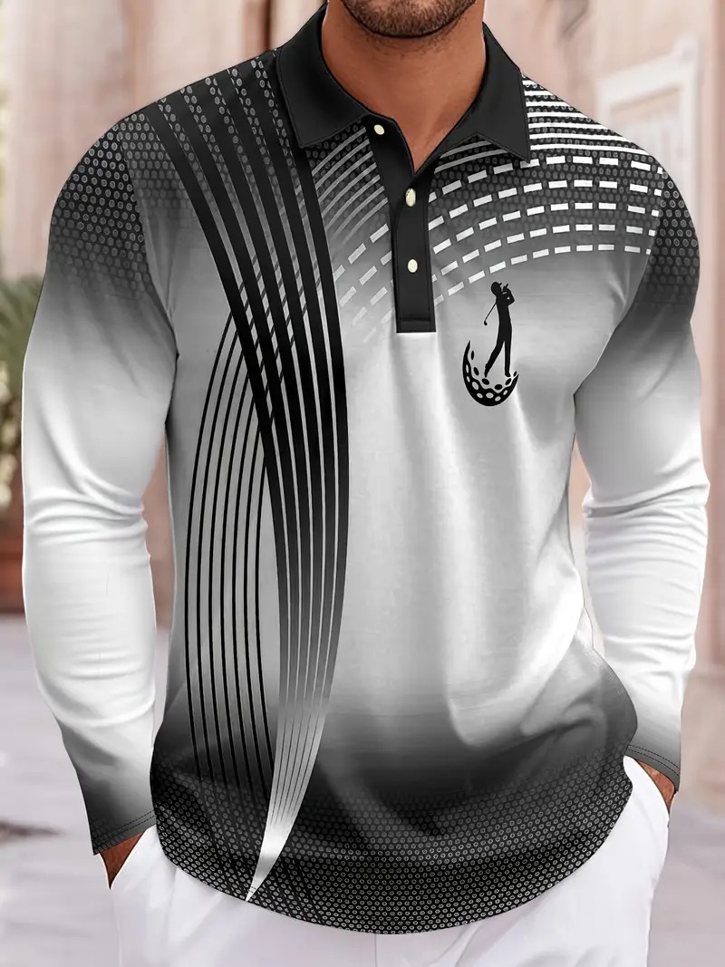 Fashion geometric pattern men' - Men'S Fashion Golf Clothing ulasan dan harga