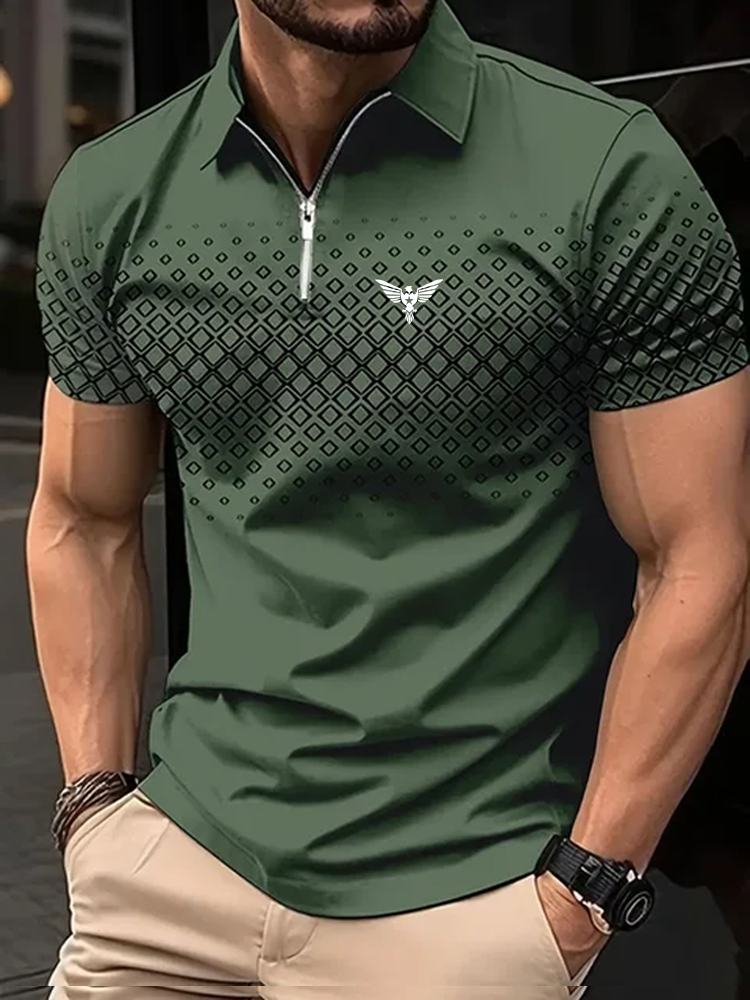 Men's Zip Polo Golf Shirt Spor - Mens Fashion Quarter Zip ulasan dan harga