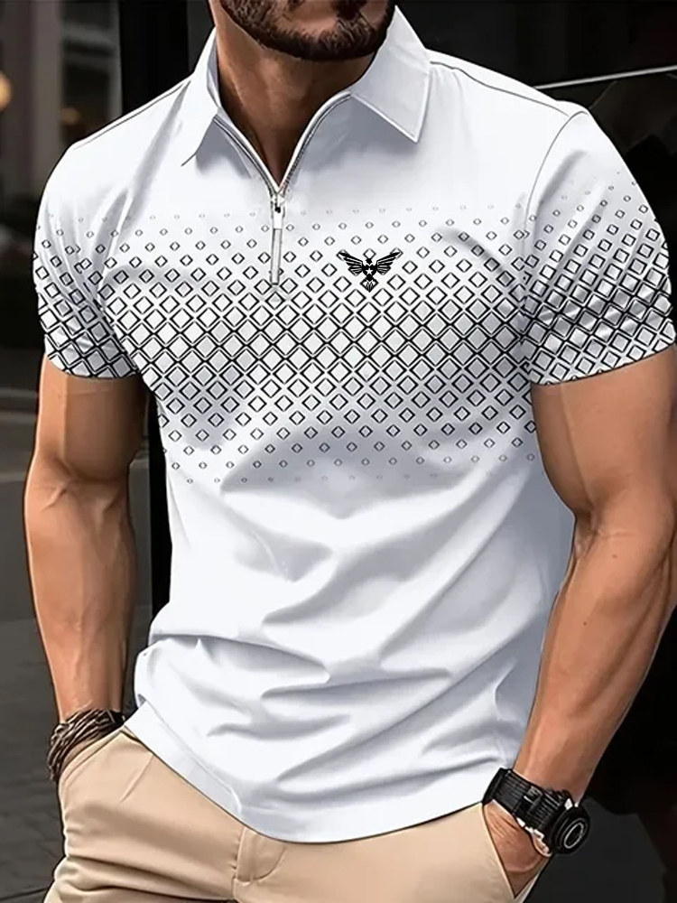 Men's Zip Polo Golf Shirt Spor - Mens Fashion Quarter Zip ulasan dan harga
