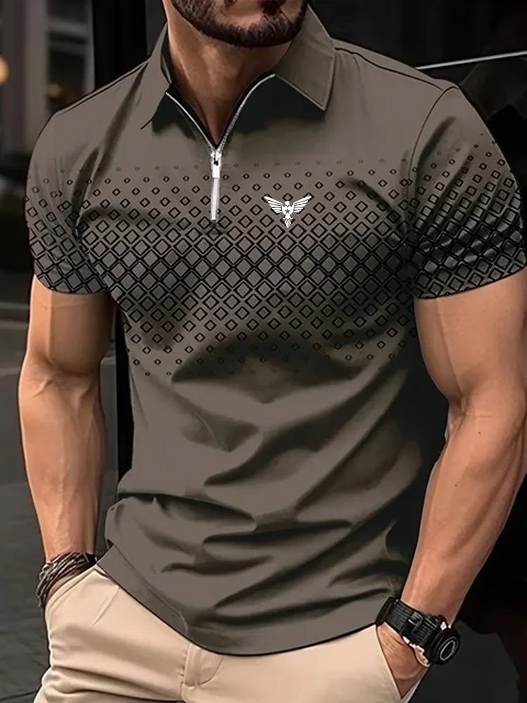 Men's Zip Polo Golf Shirt Spor - Mens Fashion Quarter Zip ulasan dan harga