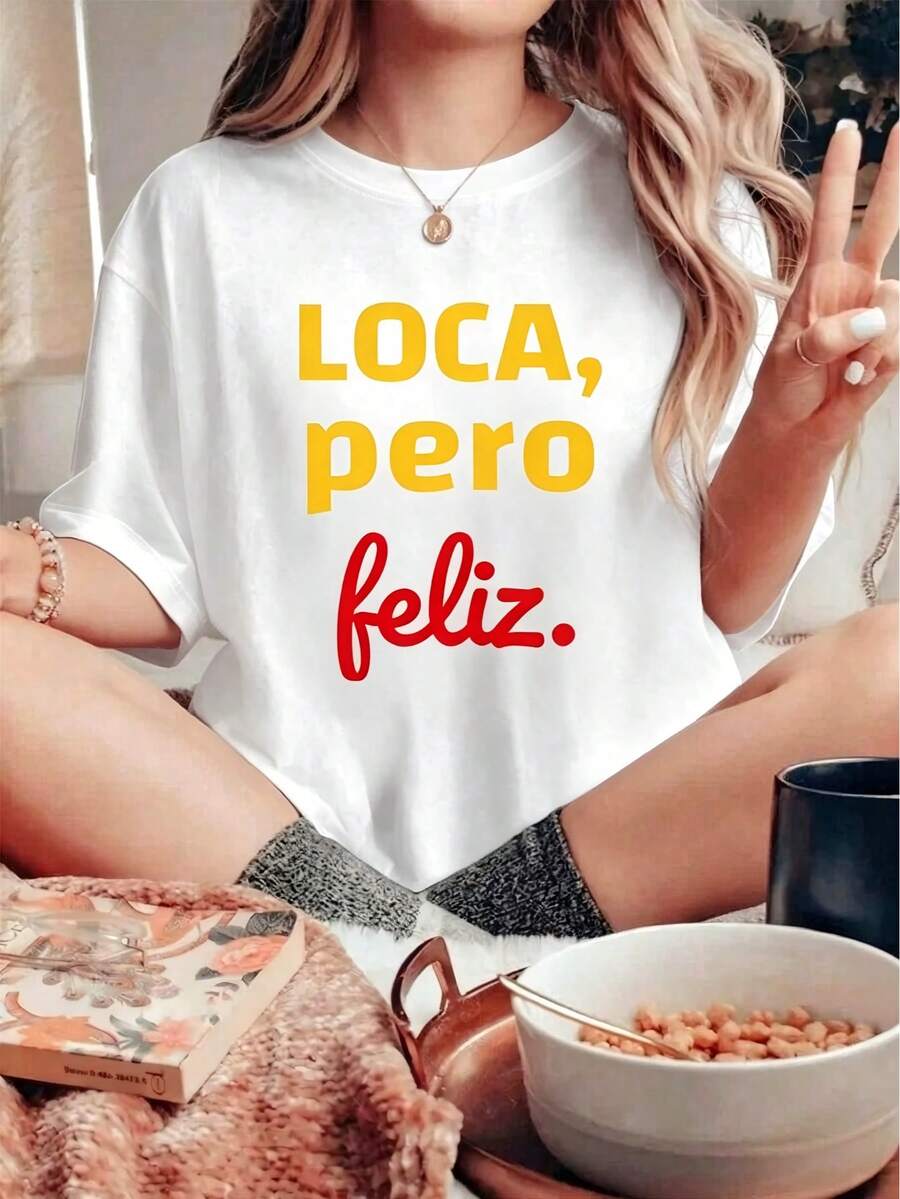 Oversize Loca Pero Feliz Spani - Graphic Tee Oversized ulasan dan harga