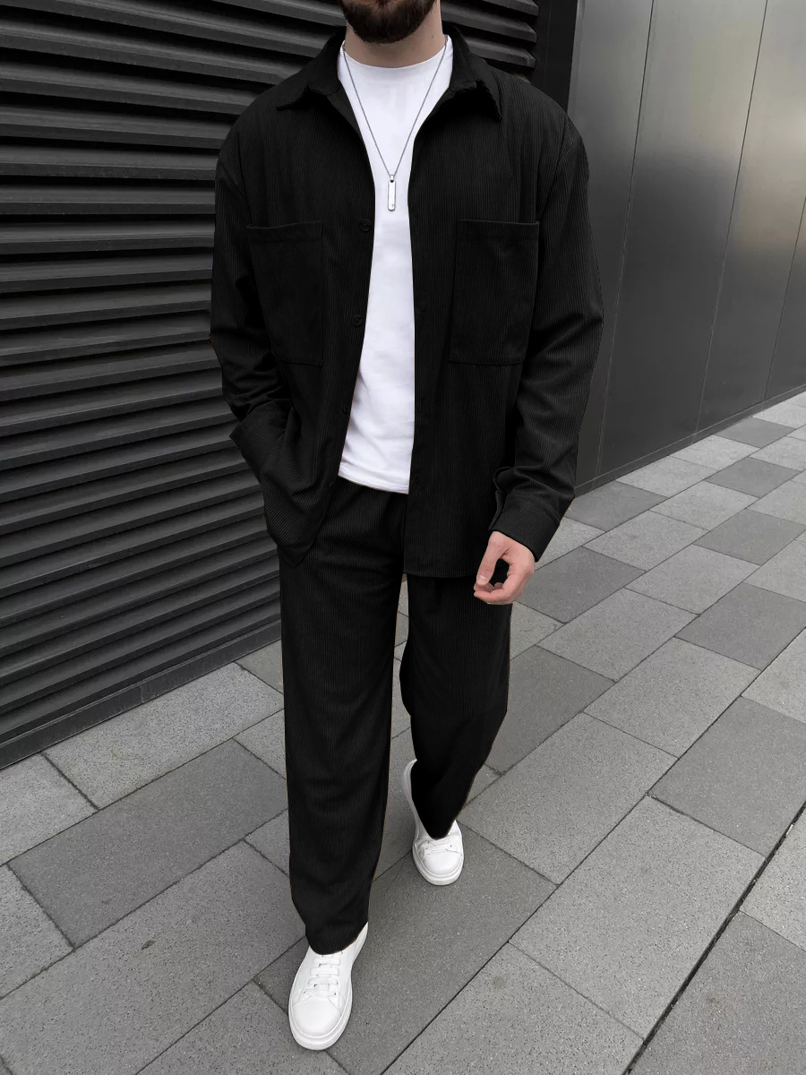 Men's corduroy two-piece outfi - Mens Fashion Suits ulasan dan harga