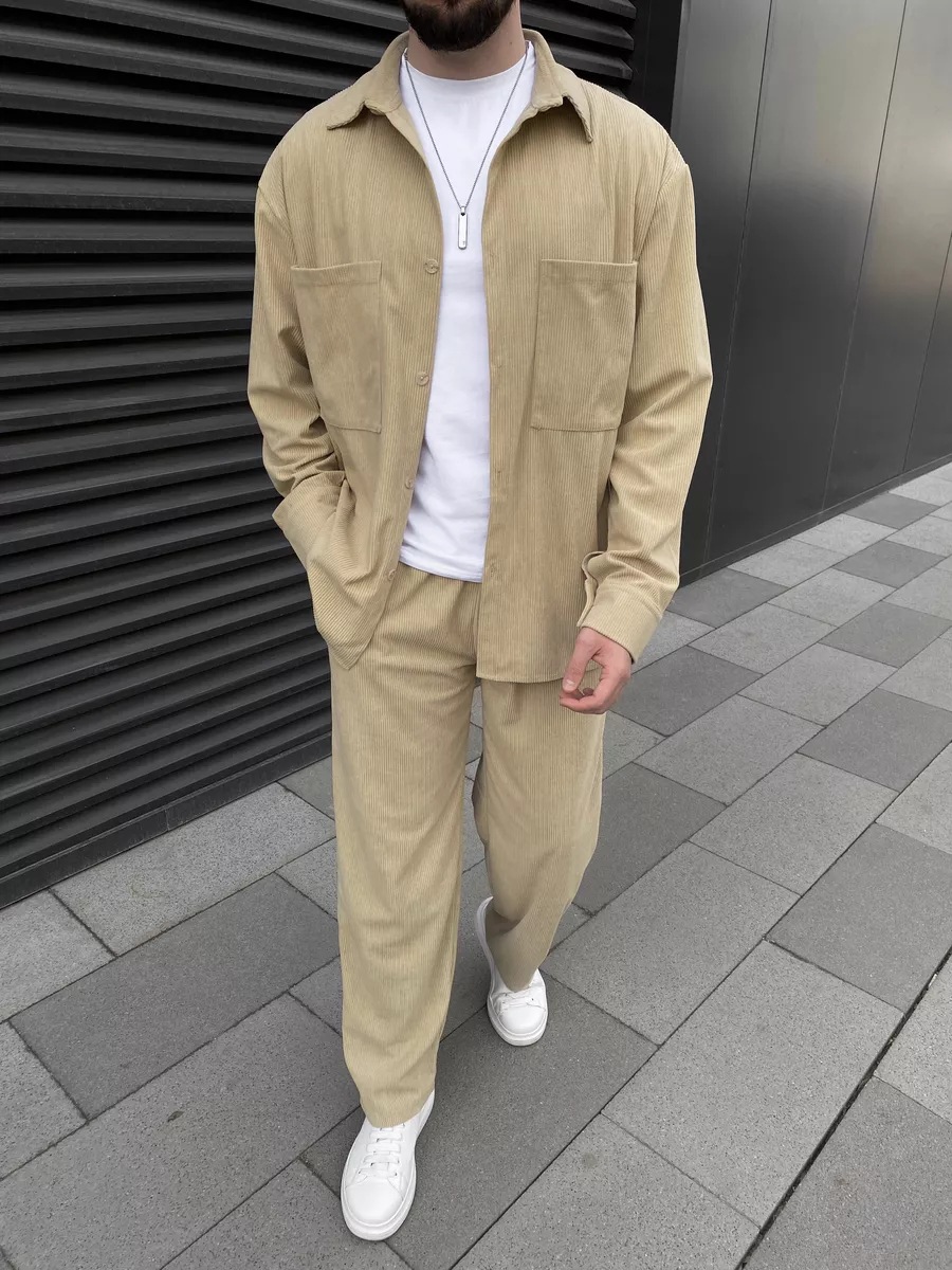 Men's corduroy two-piece outfi - Mens Fashion Suits ulasan dan harga