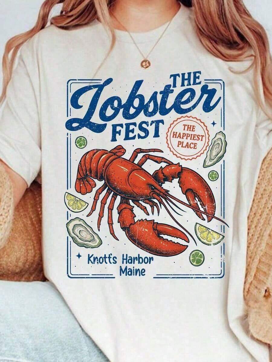 Yee Claw Lobster Cowboy Graphi - Graphic Tee Oversized ulasan dan harga