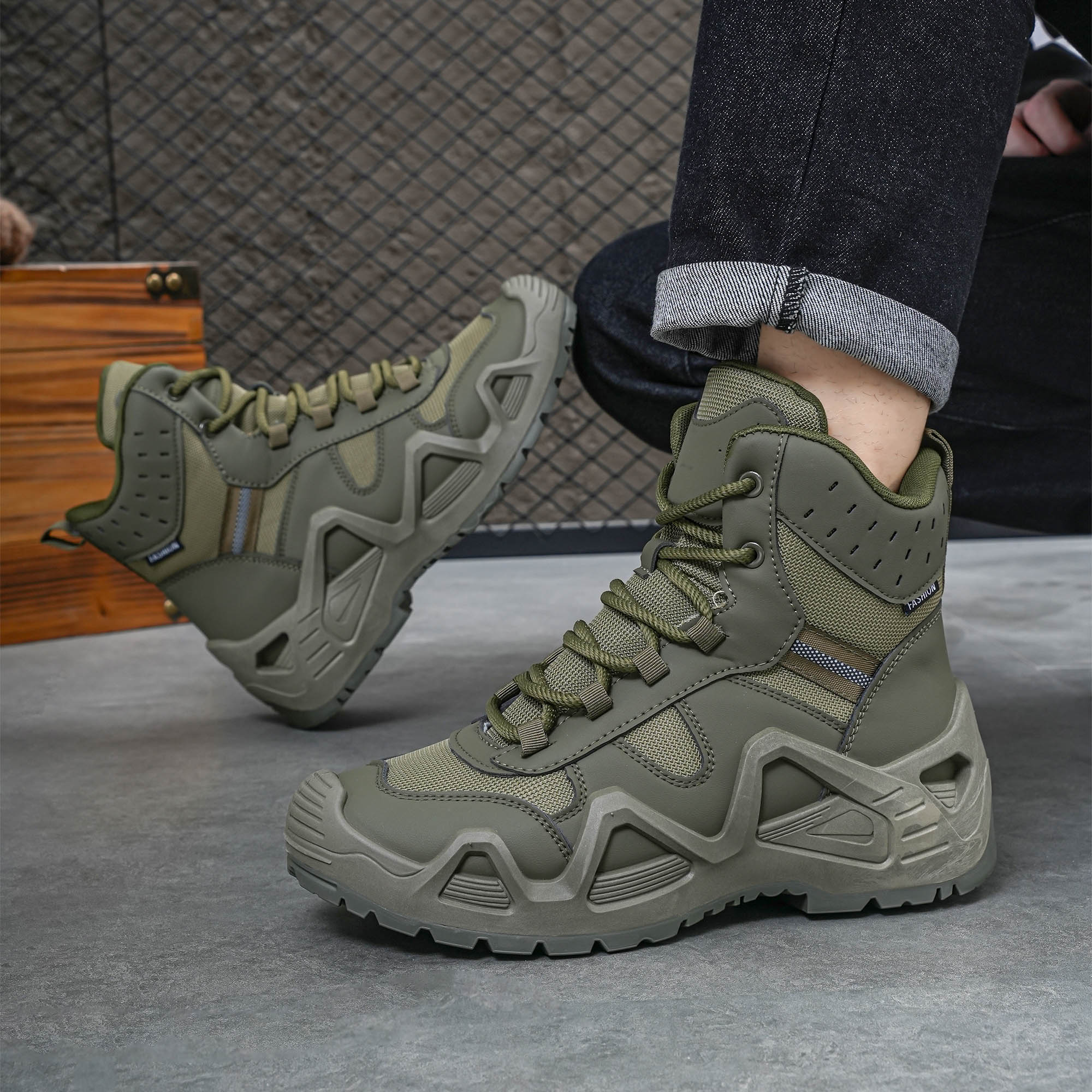 Men's high top boots, hiking b - Men'S Fashion Footwear ulasan dan harga