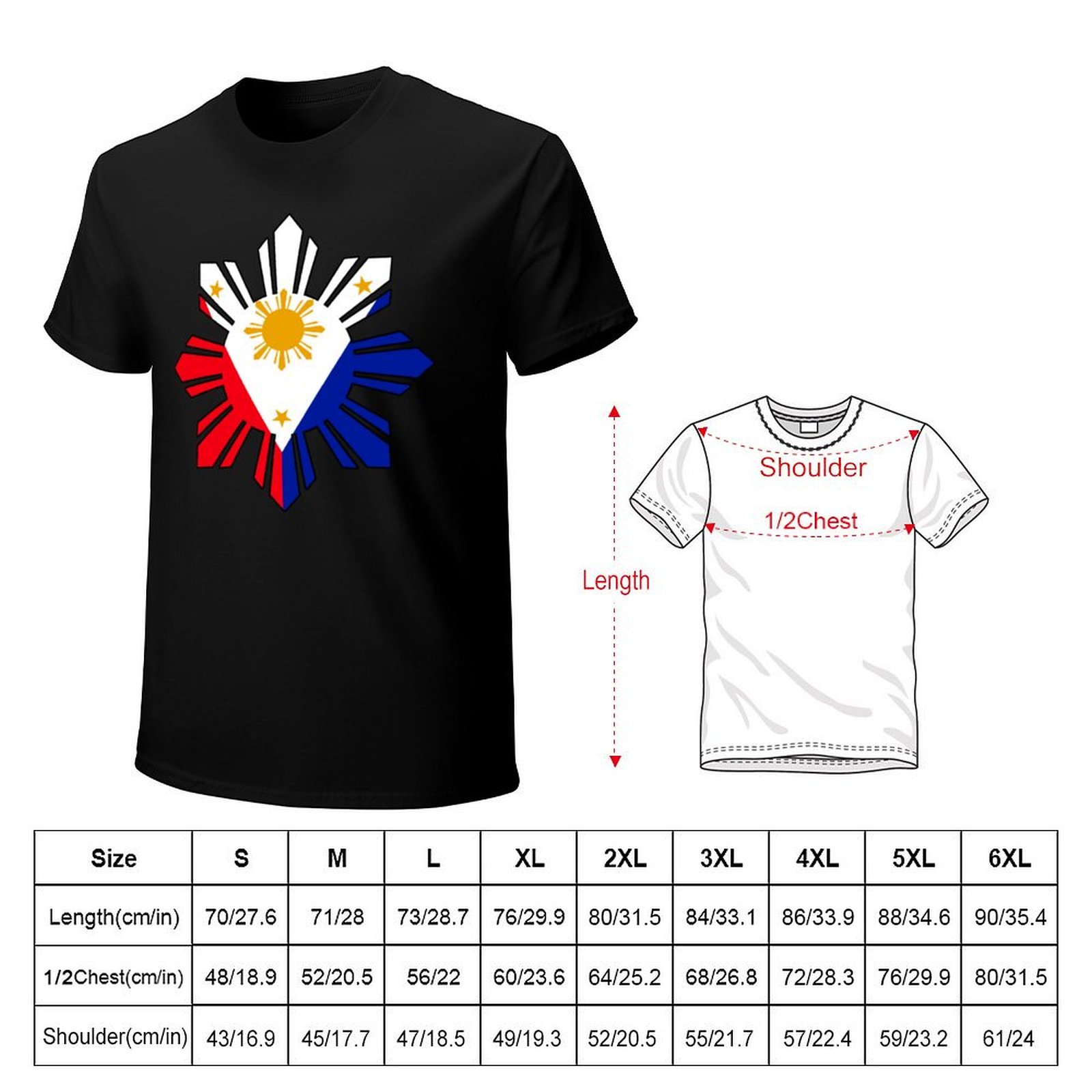 Philippine Sun Flag T-Shirt Fa - Men'S Fashion Philippines ulasan dan harga