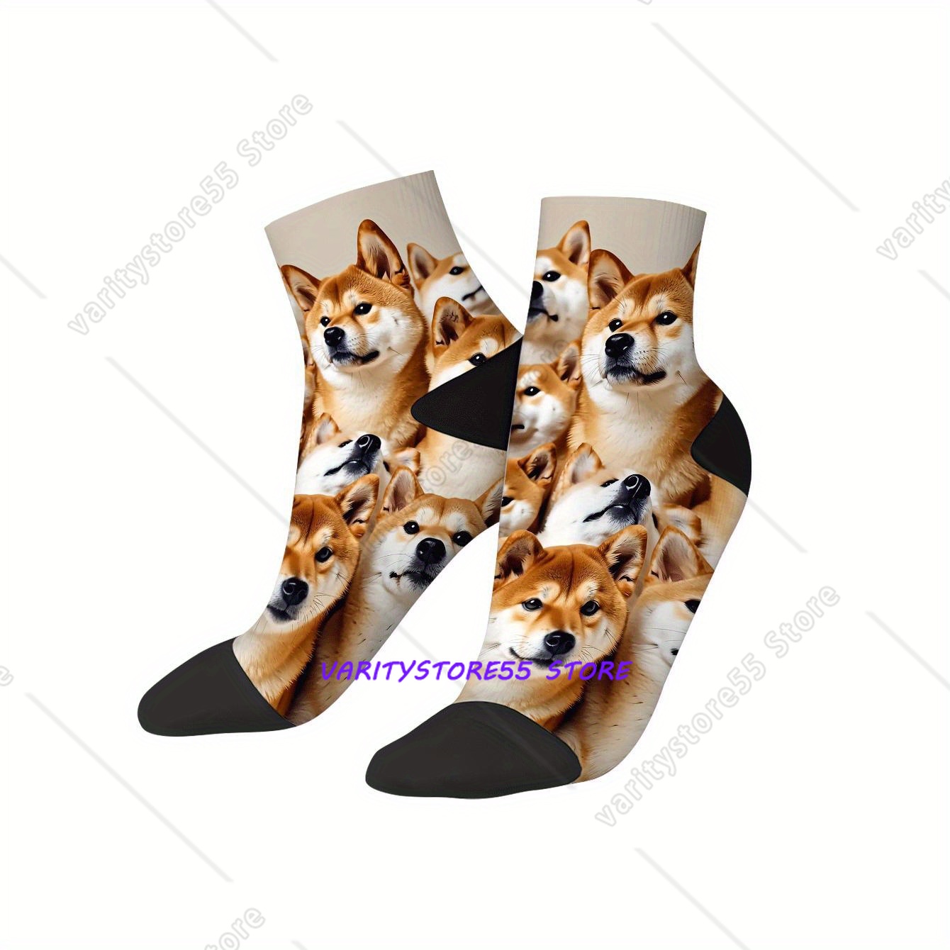 Cute Shiba Inu Print Ankle Soc - Socks Ankle Men ulasan dan harga