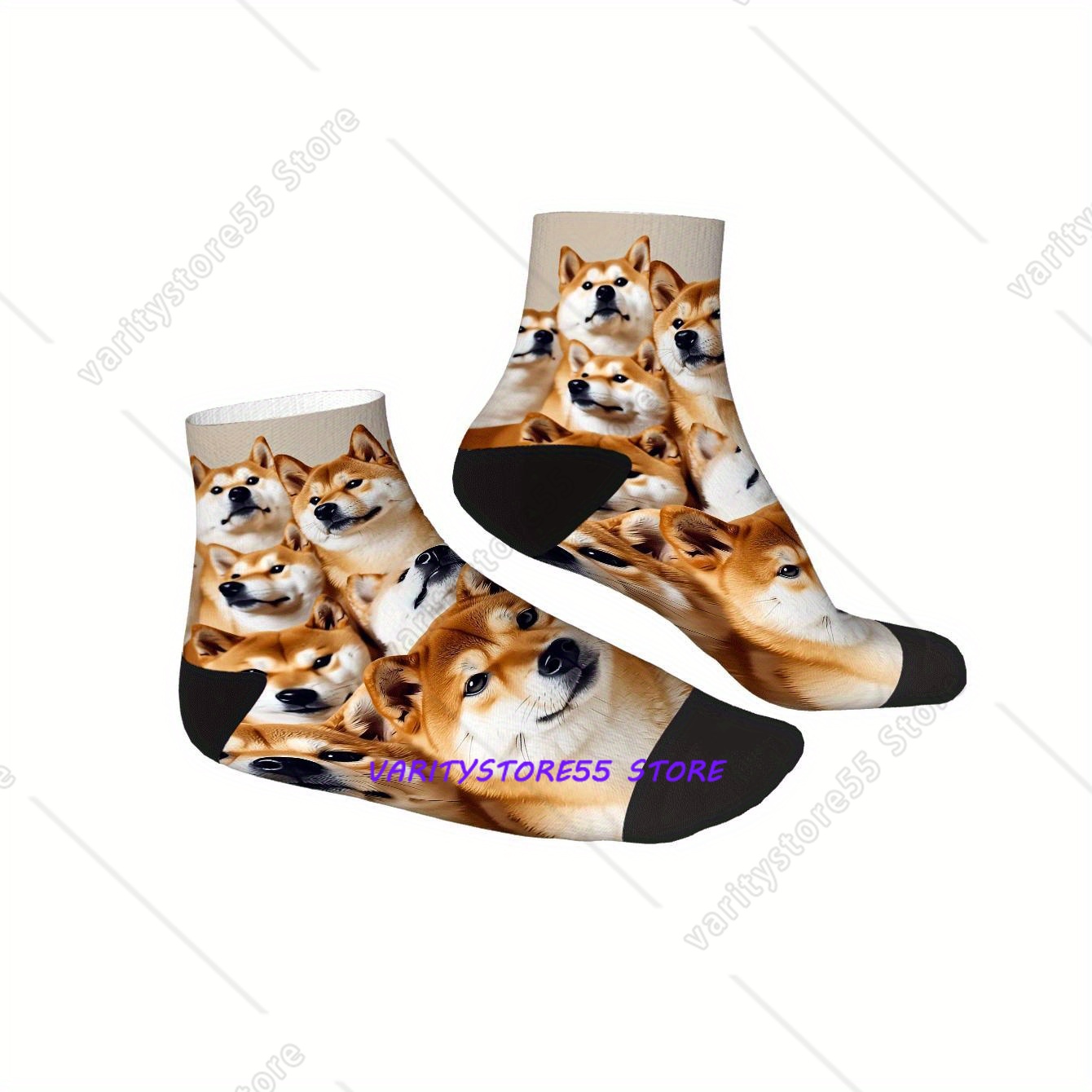 Cute Shiba Inu Print Ankle Soc - Socks Ankle Men ulasan dan harga