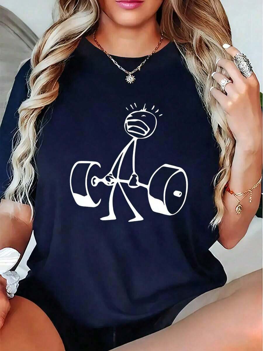 Oversized Funny Workout Graphi - Graphic Tee Oversized ulasan dan harga