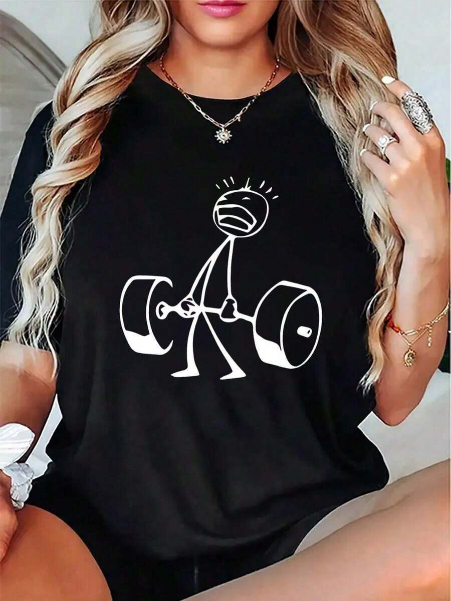 Oversized Funny Workout Graphi - Graphic Tee Oversized ulasan dan harga