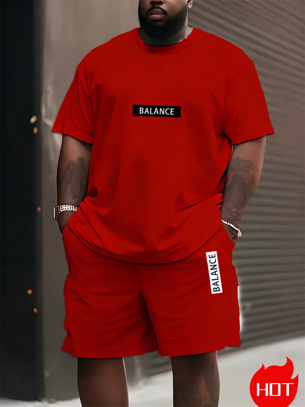 Men's Plus Size T-shirt Set Su - Men'S Fashion Plus ulasan dan harga