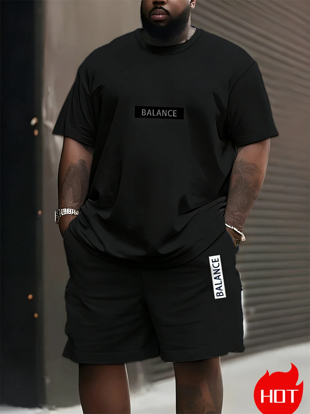 Men's Plus Size T-shirt Set Su - Men'S Fashion Plus ulasan dan harga