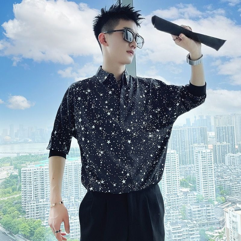 Men's Artistic Starry Flower P - Men'S Fashion For Hot Weather ulasan dan harga