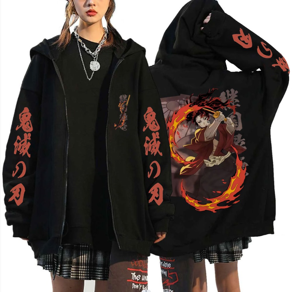 New Demon Slayer Tsugikuni Yor - Men'S Fashion Zipper Hoodie ulasan dan harga