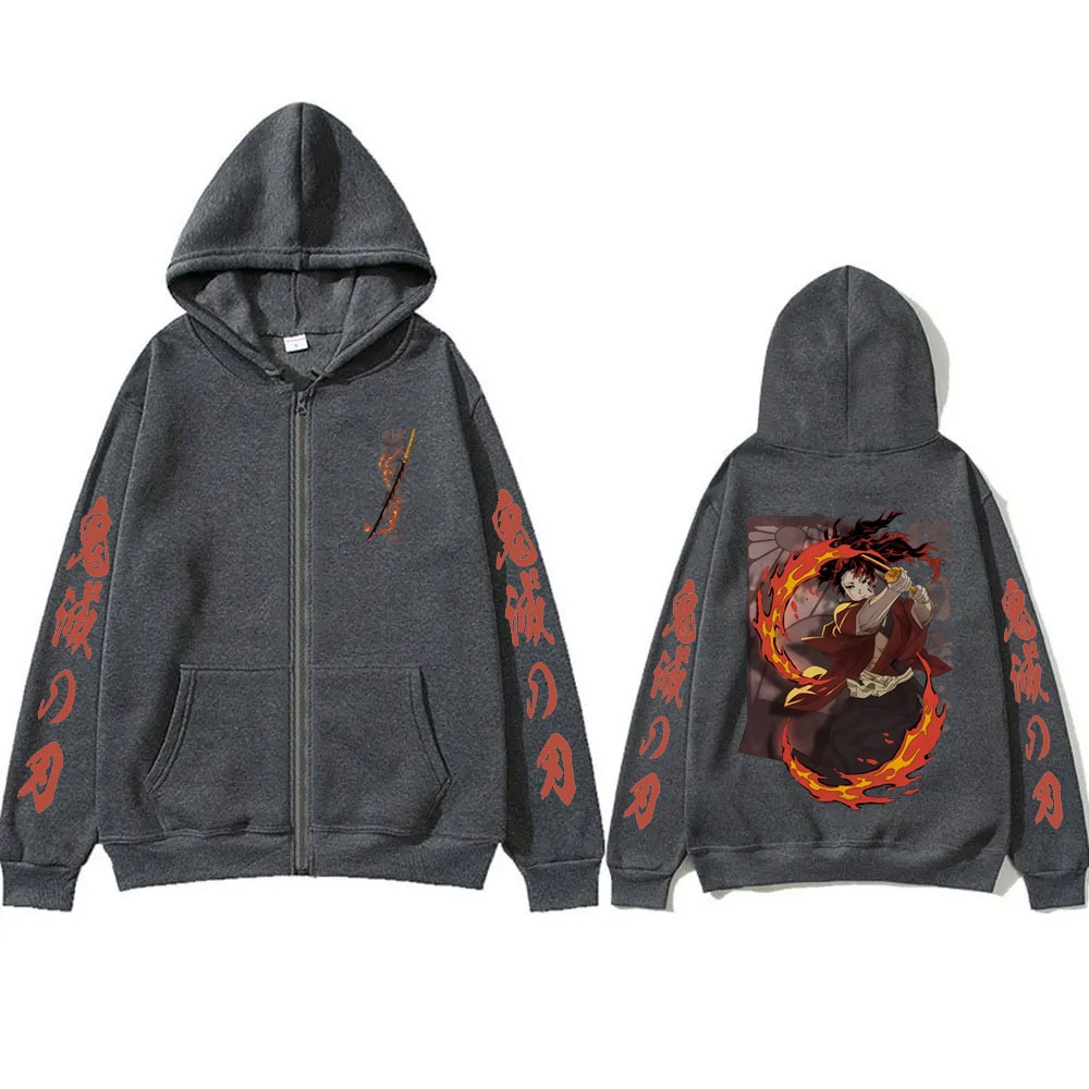 New Demon Slayer Tsugikuni Yor - Men'S Fashion Zipper Hoodie ulasan dan harga