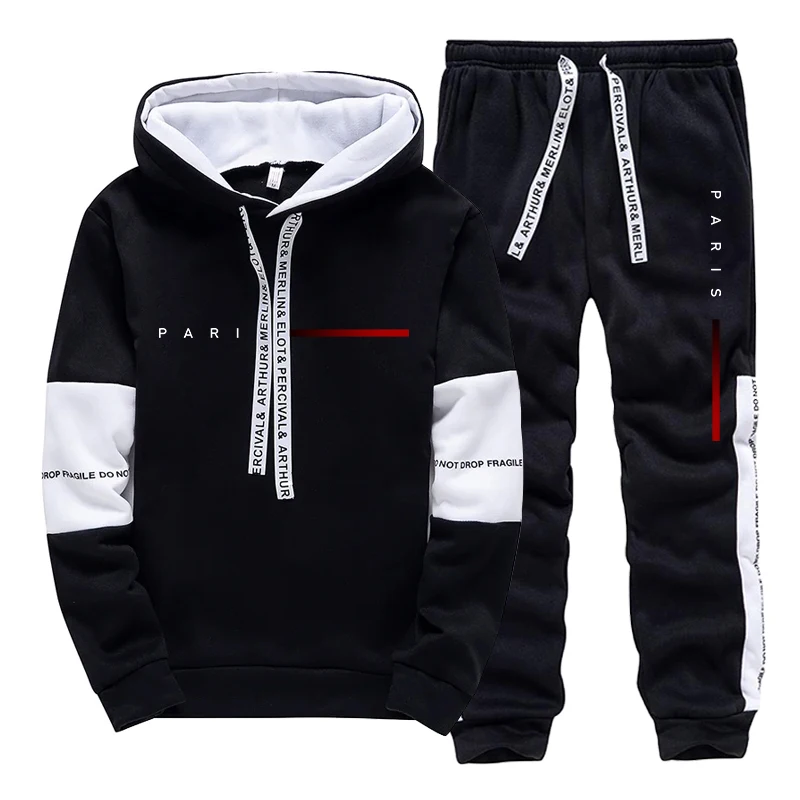 Men's Set Paris Fashion Hoodie - Mens Fashion Suits ulasan dan harga