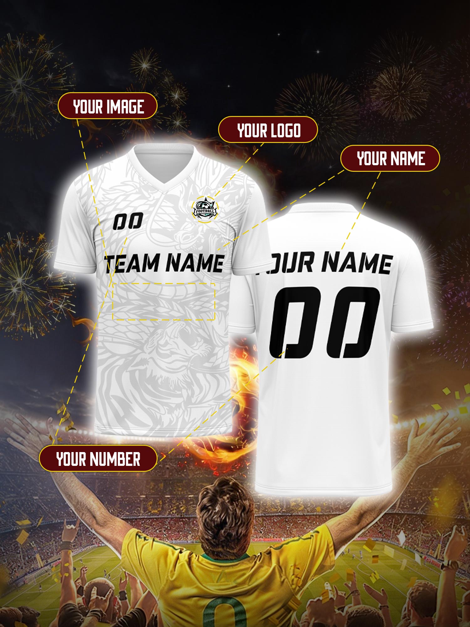 Custom Soccer Jersey With Cust - Mens Fashion Modern ulasan dan harga