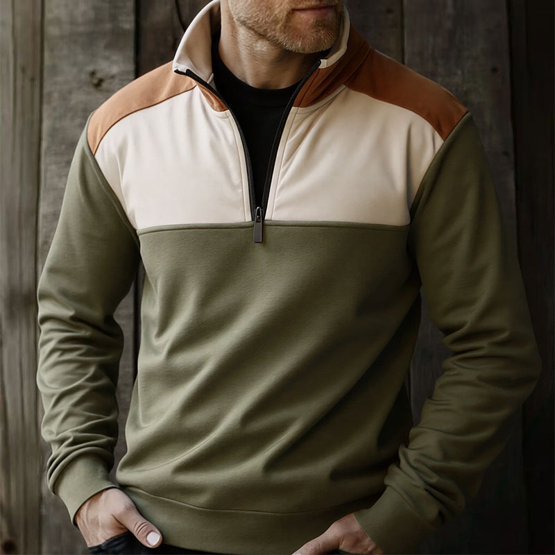 UETEEY Men's Quarter Zip Patch - Mens Fashion Quarter Zip ulasan dan harga