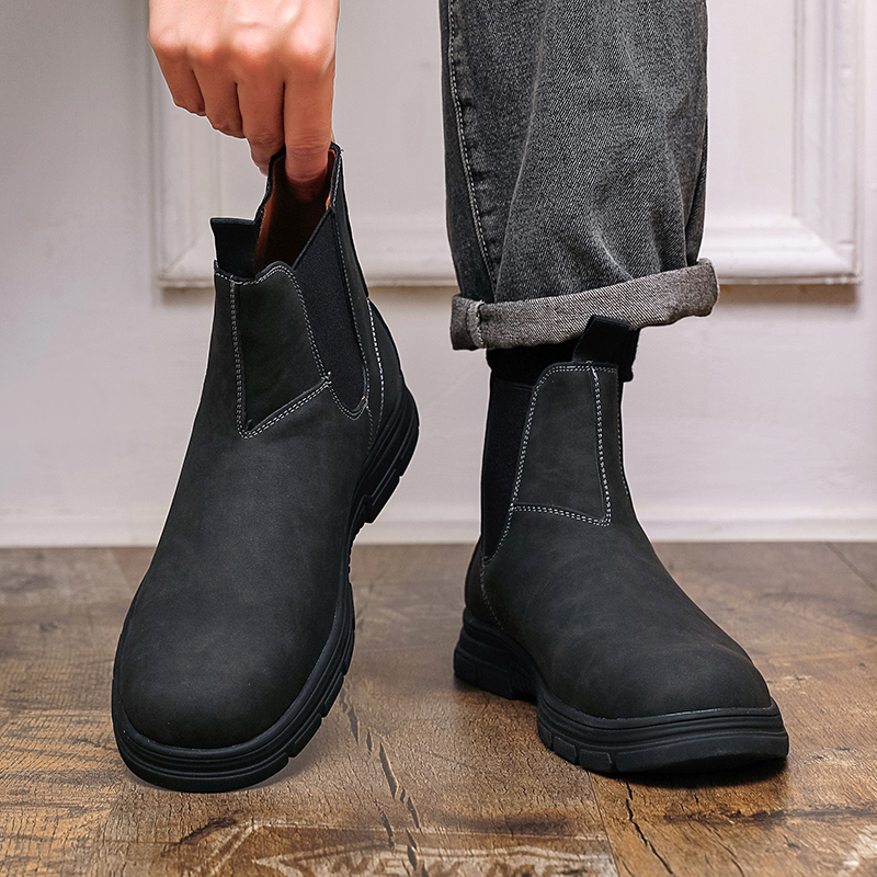 Men High Top Boots Thick Sole  - Mens Fashion Modern ulasan dan harga