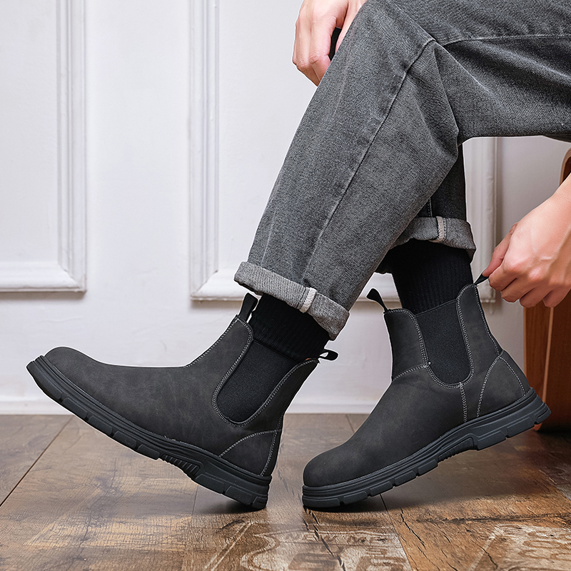 Men High Top Boots Thick Sole  - Mens Fashion Modern ulasan dan harga