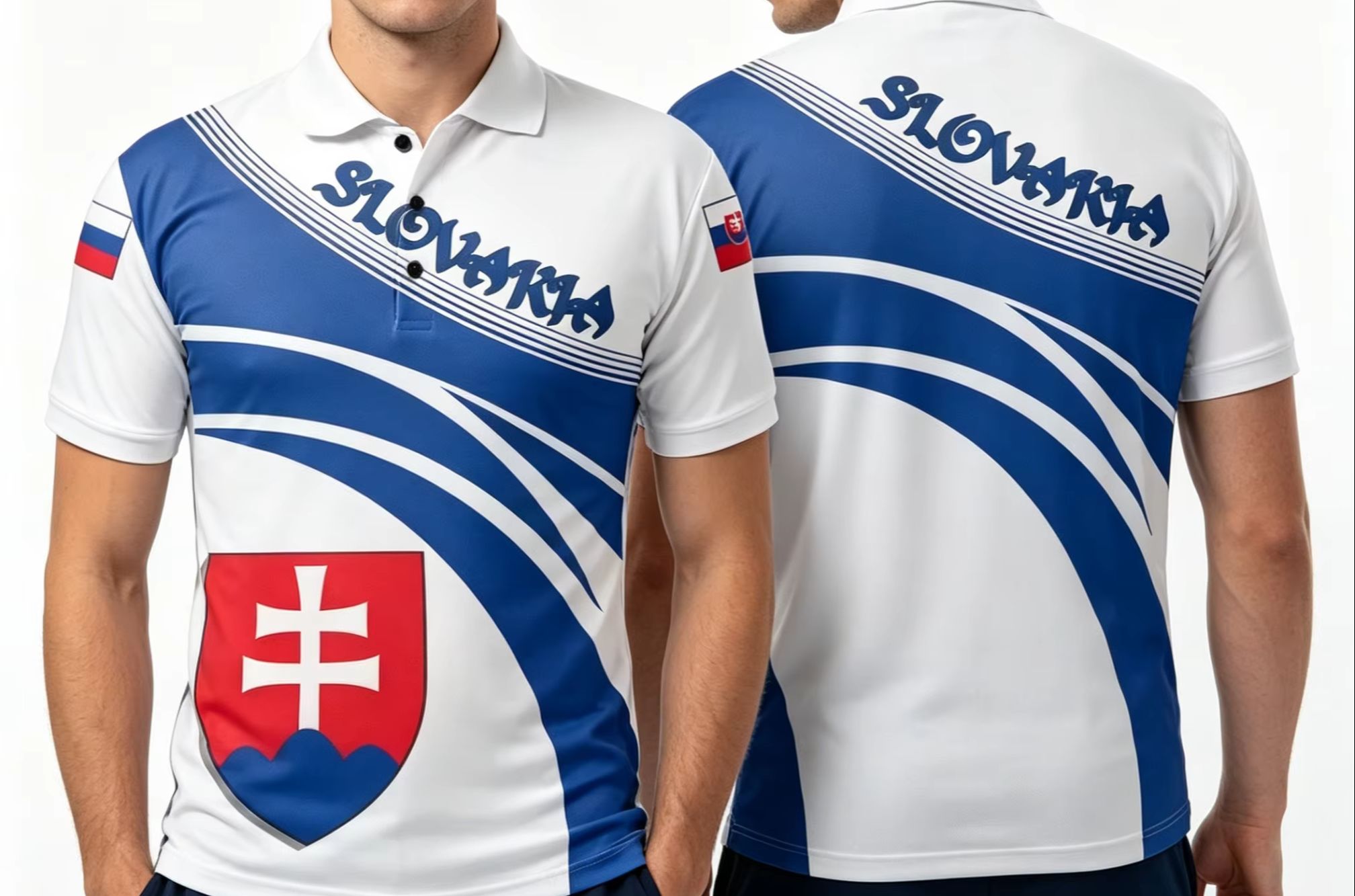 Slovakia Flag 3D Print Polo Sh - Men'S Fashion Golf Clothing ulasan dan harga
