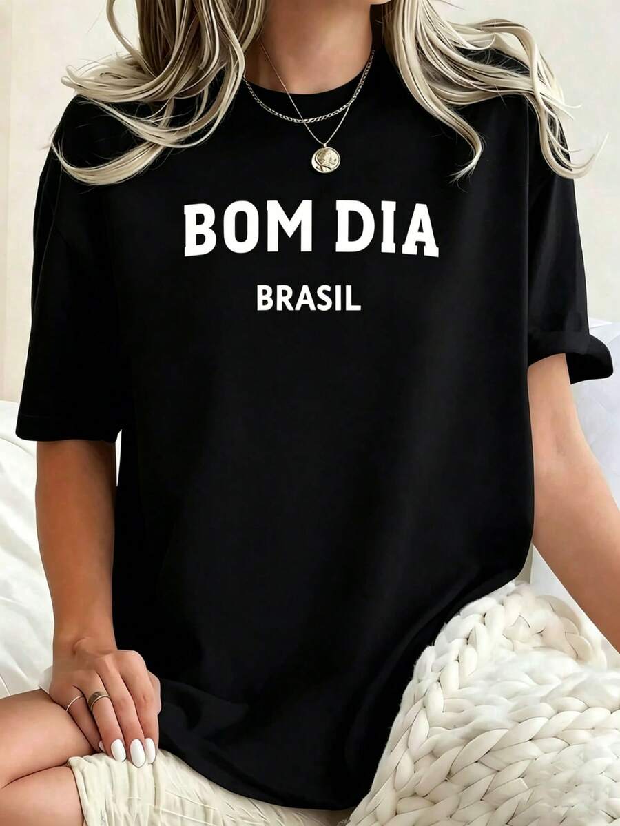 Womens Bom Dia Brasil Graphic  - Graphic Tee Oversized ulasan dan harga