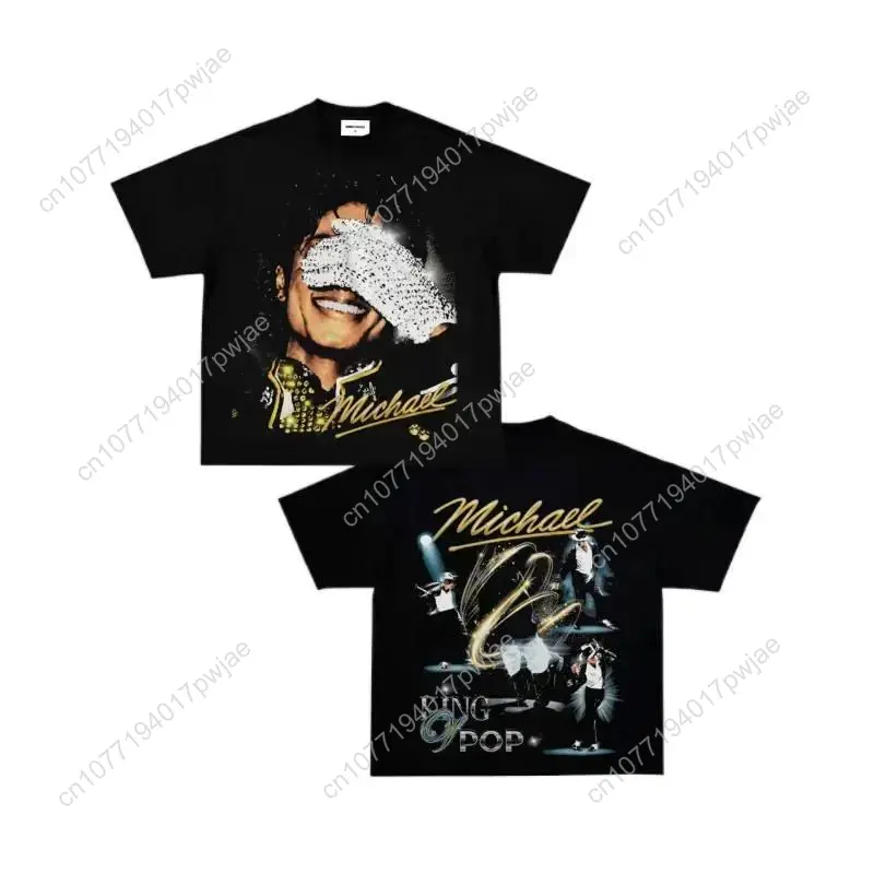 [100% cotton]Michael Jackson K - Graphic Tee Oversized ulasan dan harga