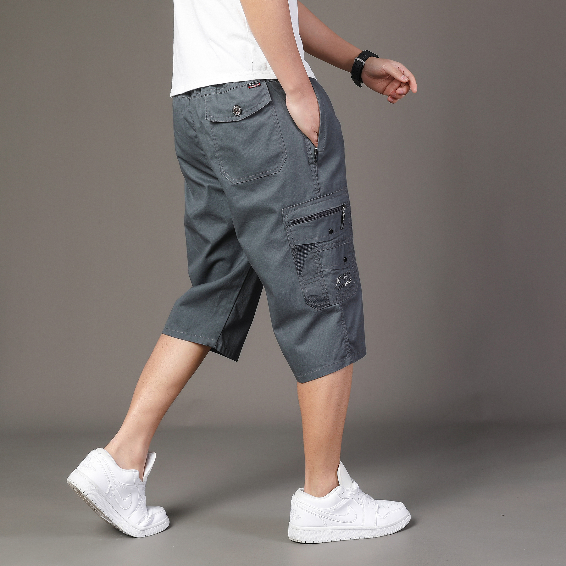 Zipper Pocket Workwear Shorts  - Cargo Jogger Pants ulasan dan harga